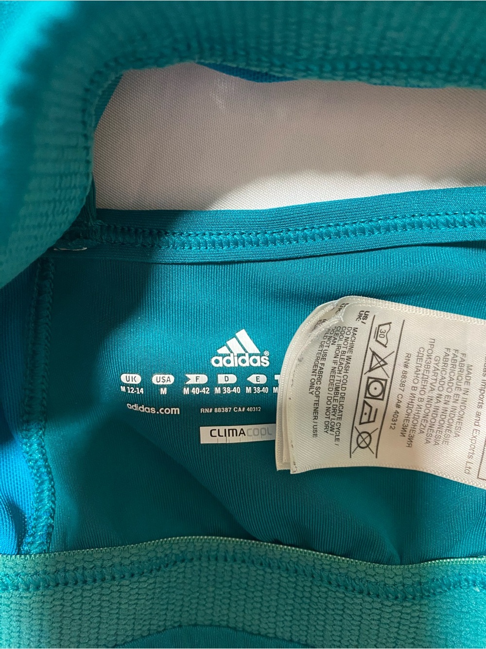 adidas Teal Green Cross-Back Sports Bra - Picture 4 of 5